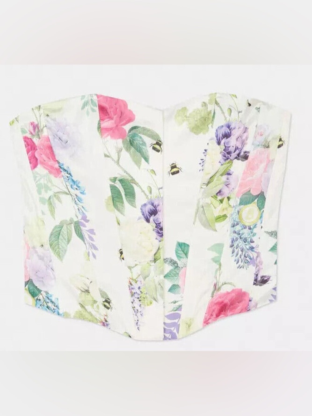 Bridgerton X Netflix by Primark Floral Print White Corset-Style Top